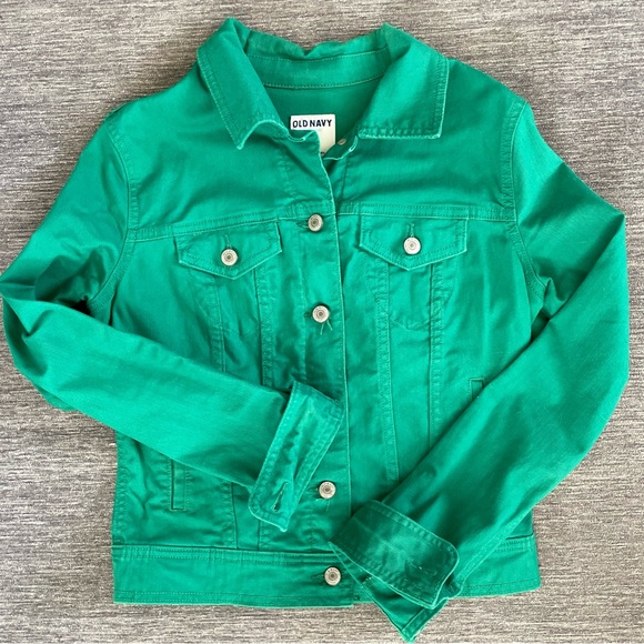 Old Navy Vibrant Green Denim Jacket - Picture 2 of 12